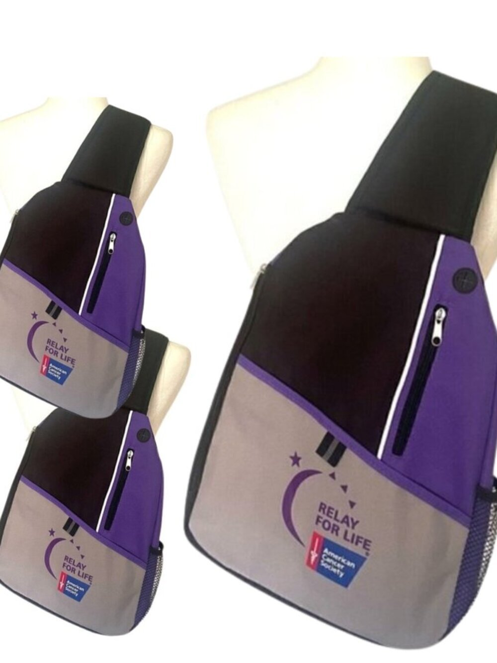 🆕 LOT OF 3 🎗️ NWT Relay For Life Sling Bags ✨ American Cancer Society